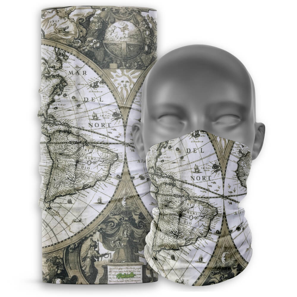 Cuello Mapa Buff para Ciclismo Unisex Palcuello Café