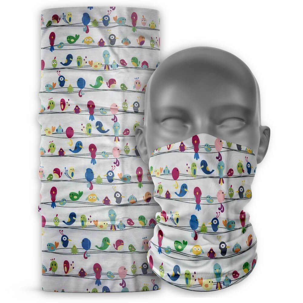 Cuello Buff bicicleta Unisex Palcuello Blanco pajaros