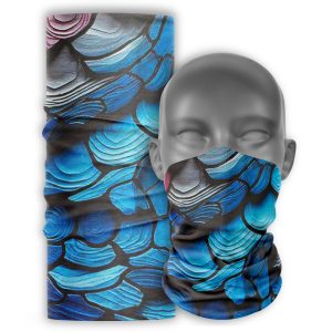 Cuello Buff ciclismo Palcuello escamas azul