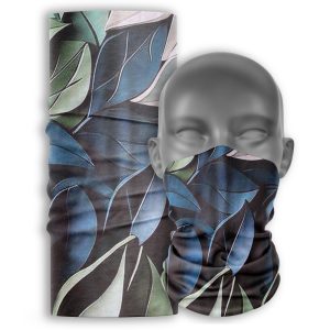 Cuello Buff ciclismo Palcuello hojas azul