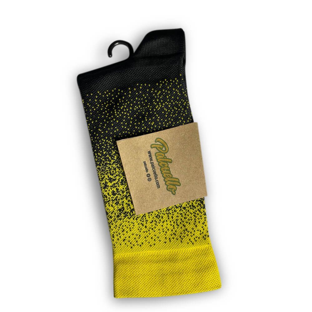 Medias de ciclismo Palcuello Amarillo Negro - Image 2